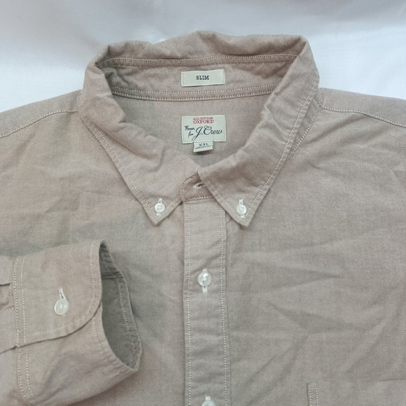 J. Crew Factory Other - J.Crew Mens Slim All Cotton Oxford Shirt Tan Khaki Sand XXL Long Sleeve Casual